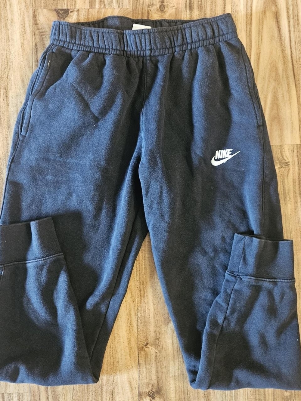 Nike Black Joggers with White Swoosh - Kids Sweatpants
